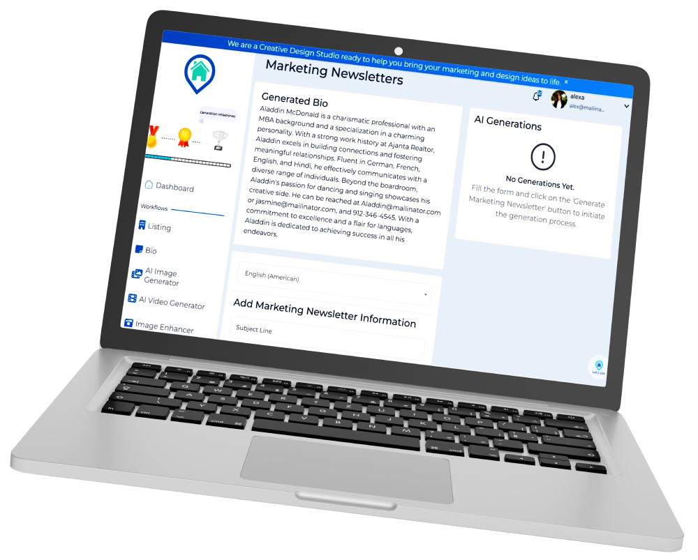 Real estate email generator banner