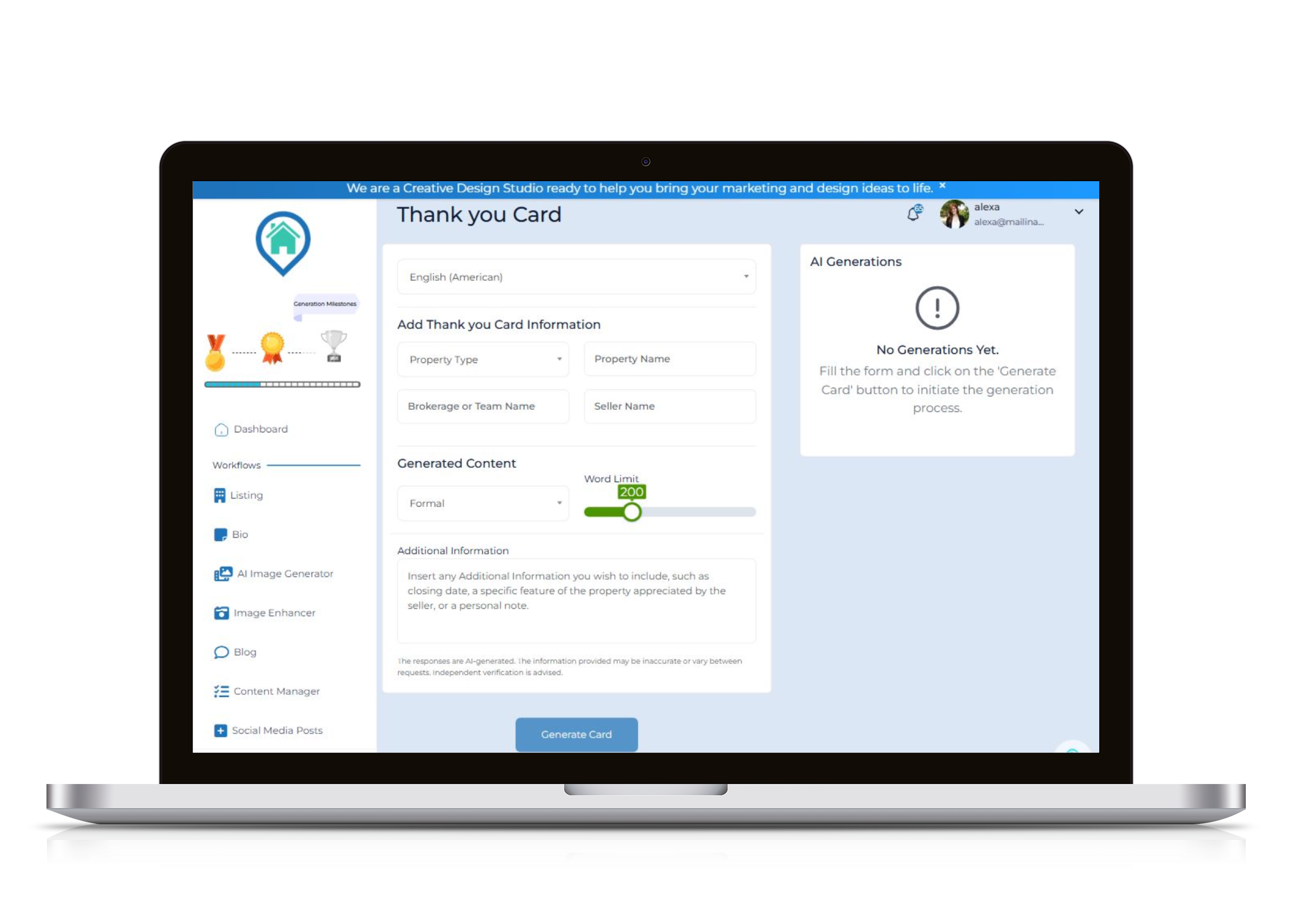 Professional AI-Generated Thank You Card for Real Estate Clients - Hero Banner